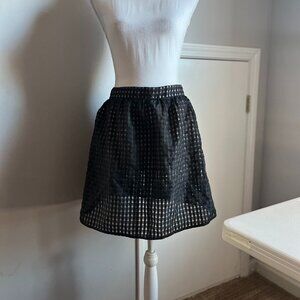 Edgy Eyeshadow Black Checkered Mesh Skirt SZ M